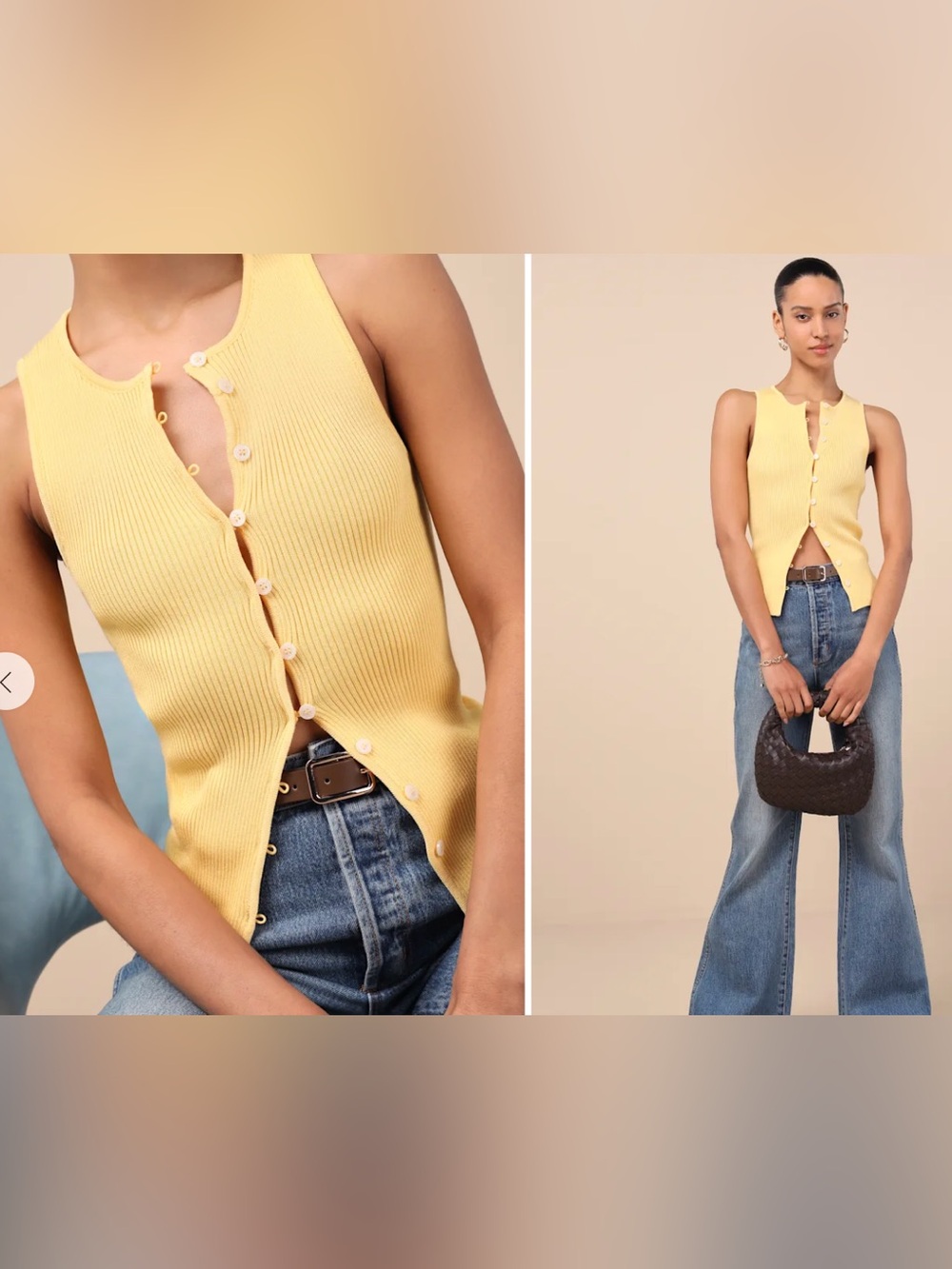 Lulu’s Cheslyn Light Blue Ribbed Button-Front Tank Top - Picture 6 of 6